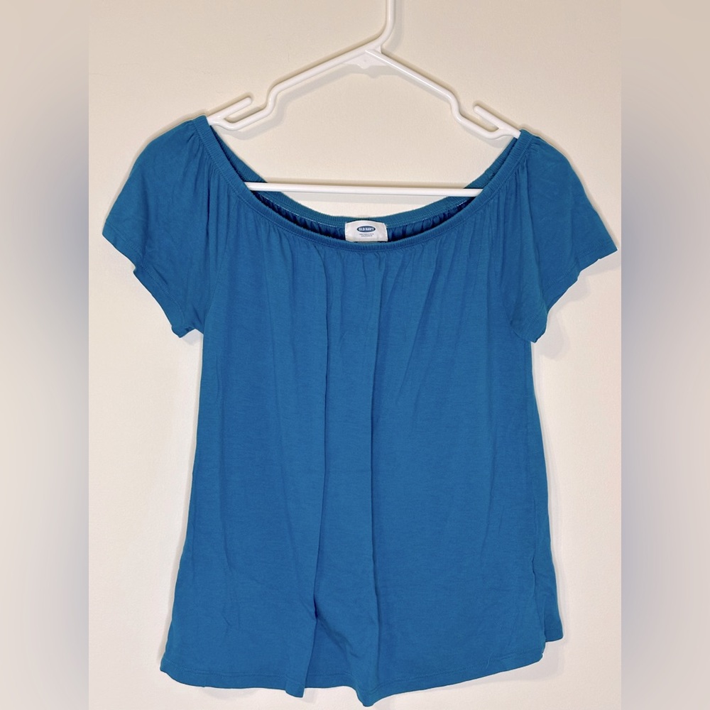 Old Navy Turquoise Off the Shoulder Blouse, Size XS